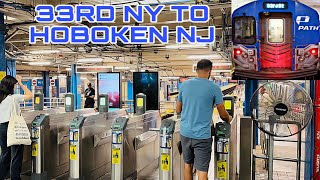 RIDING PATH TRAIN 🚂 FROM 33RD STREET PATH TO HOBOKEN TERMINAL NJ