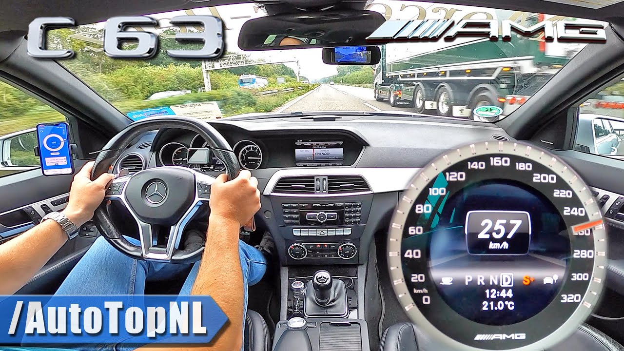 Mercedes C63 Amg Estate 6.2 V8 W204 *Top Speed* On Autobahn By Autotopnl -  Youtube