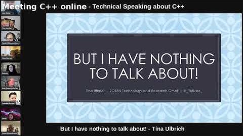 But I have nothing to talk about! - Tina Ulbrich