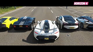 Top 14 Fastest Cars Drag Race in Forza Horizon 4