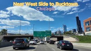 Driving from Near West side to Bucktown in Chicago via I-94/I-90 Expressway