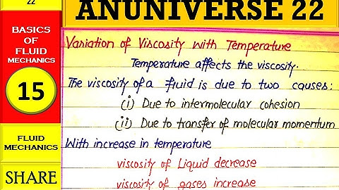 VISCOSITY VARIATION WITH TEMPERATURE - BASIC OF FLUID MECHANICS 15 - ANUNIVERSE 22