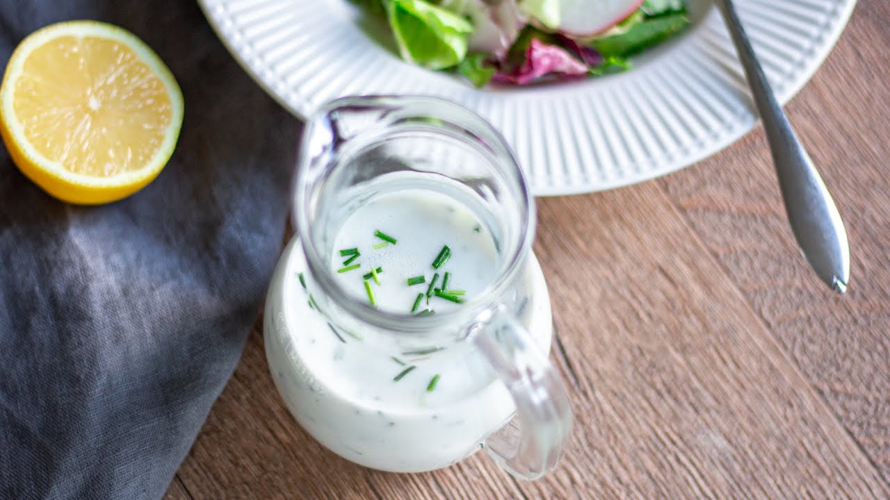 Joghurt Dressing - einfaches Salatdressing selber machen 🥗 - YouTube