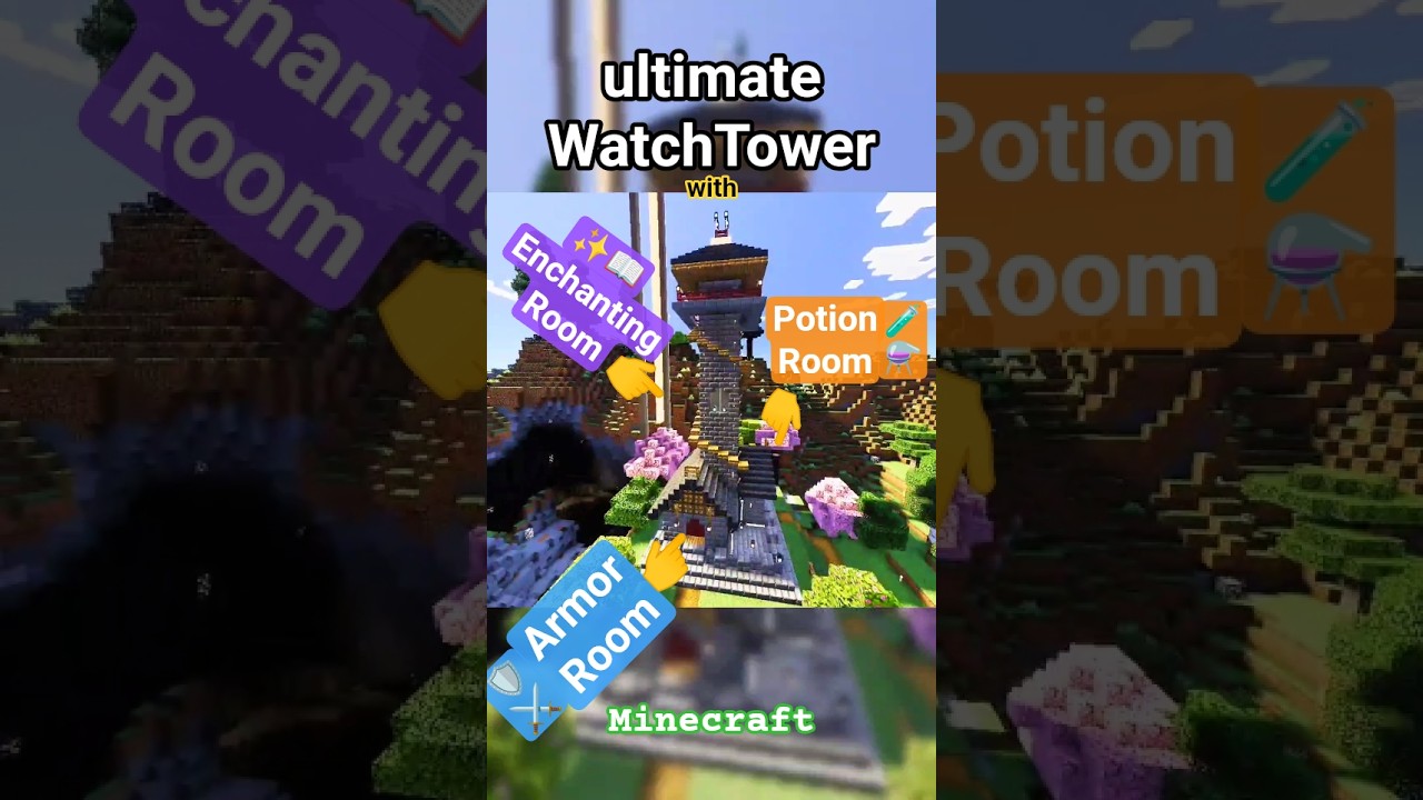 Ultimate Watchtower Build Tutorial in Minecraft (Armor, Enchanting & Potion Room) 