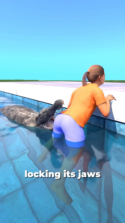 Crocodile Attacks Girl in Swimming Pool 😱 #shorts #animation