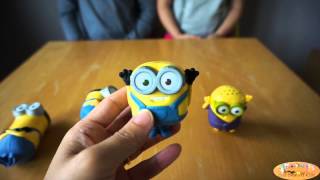 Mcdonalds 2015 Happy Meal Toys Talking Minions Opening Bags 1-4