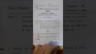 Hpu M.A. 4th sem political science question paper 2024 course Code POLS-403 #exam #study