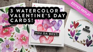 🔴 EDITED REPLAY! EASY Last Minute Valentine's Day Cards with Watercolor - Minimal supplies needed! by K Werner Design 6,118 views 2 months ago 22 minutes