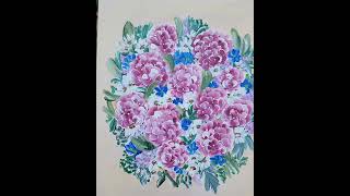 Hydrangeas 🪻 #artist #floralart #shortvideo #art #painting #artoftheday #canvas #tiktokartist