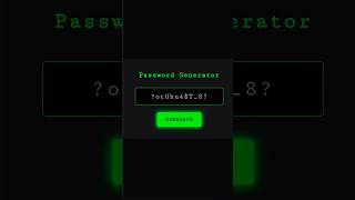 Build a Random Password Generator in HTML CSS & JS #webdesign #shorts