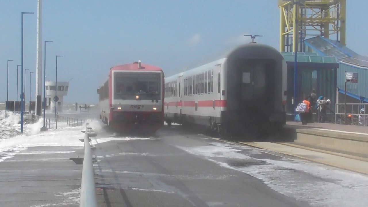 NEG   Dagebüll Mole   Züge im Sturm!