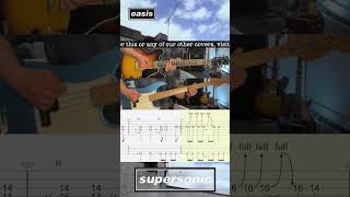 Supersonic - Oasis - Lead Guitar & Bass Lesson - Rolling Tab - Demonstration - Cover #oasislive