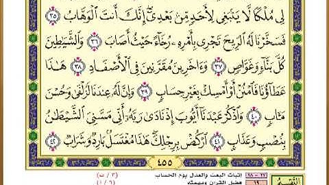 الصفحة ( 455 ) من القرآن الكريم سورة ص _ مصحف التقسيم الموضوعي _