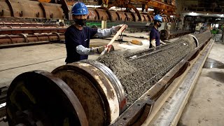 Process of making ultrahighstrength concrete pile. Korean No.1 PHC pile factory