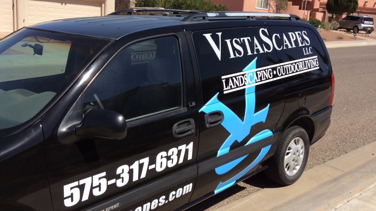 Elite Car Wraps Green Van changed to Black with logo Las Cruces Sign
