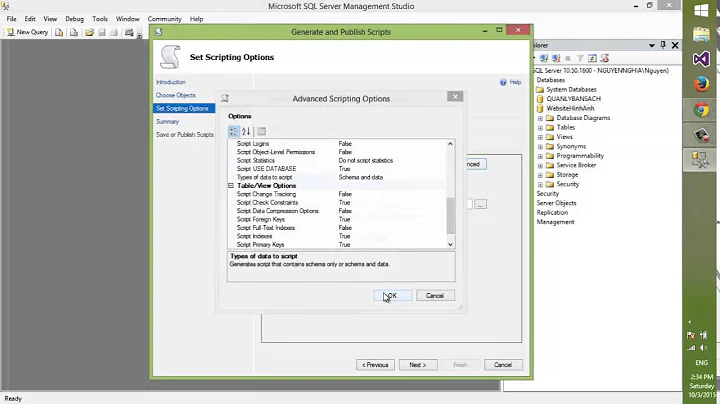 Export SQL Server to . sql file