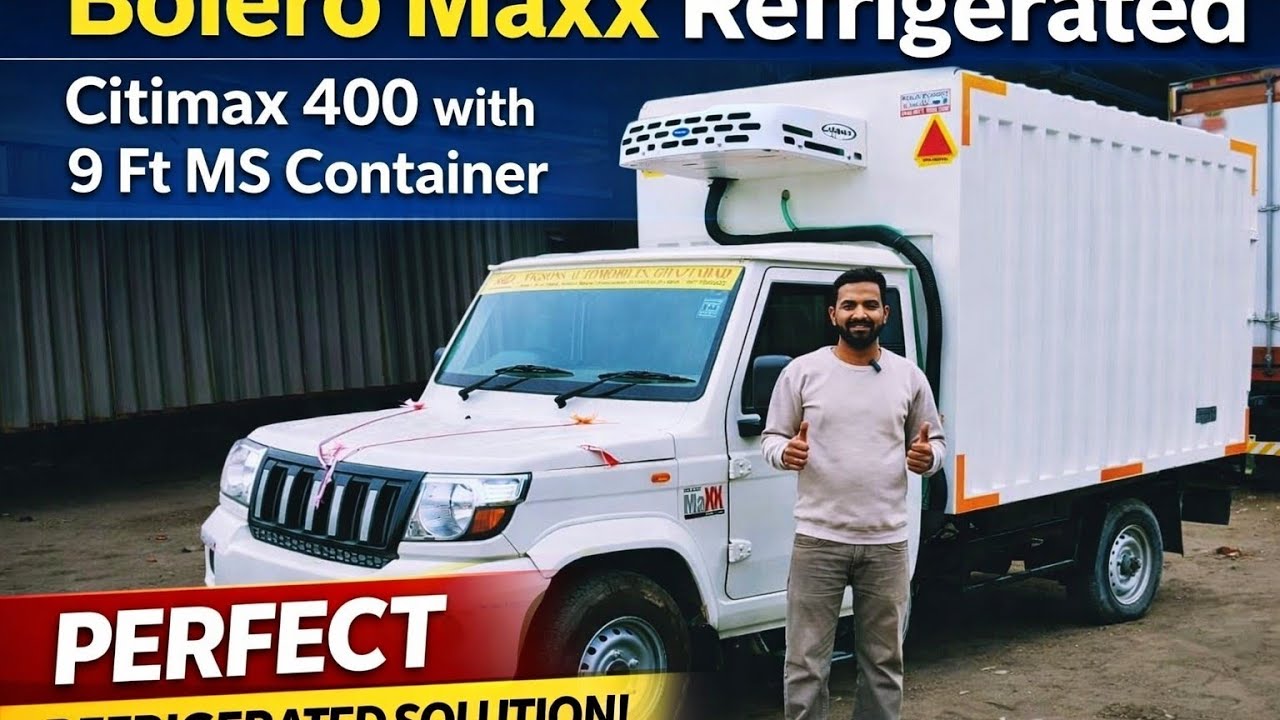 Mahindra Bolero 8 Feet MS Corrugated Reefer Container | Carrier CityMaxx 400 📞 8707896633