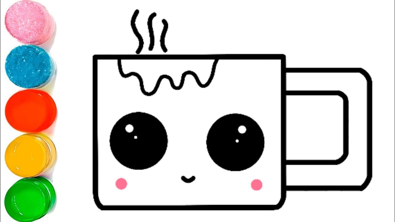 How to Draw Cute Cup For Children 😍