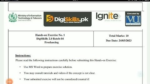 Freelancing Exercise 1 Batch 4 | digiskills freelancing exercise 1 batch 4 | With Solution file