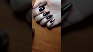 From bare to black nice long sexy nails getting cute polish ASMR