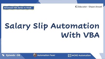 Salary Slip Automation with VBA | Advanced VBA in Hindi