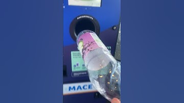 Small Re-turn machine processing bottles #depositreturn #recyling #satisfying #crunchy
