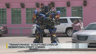 ‘Transformers’ sculptures go up on downtown street corner