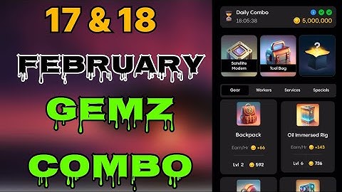 Gemz daily combo today 17 & 18 February | gemz daily combo card | today Combo gemz | #gemz #combo |