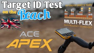 Garrett Ace Apex Multi-Salt Frequency Buried Target Test on UK Beach