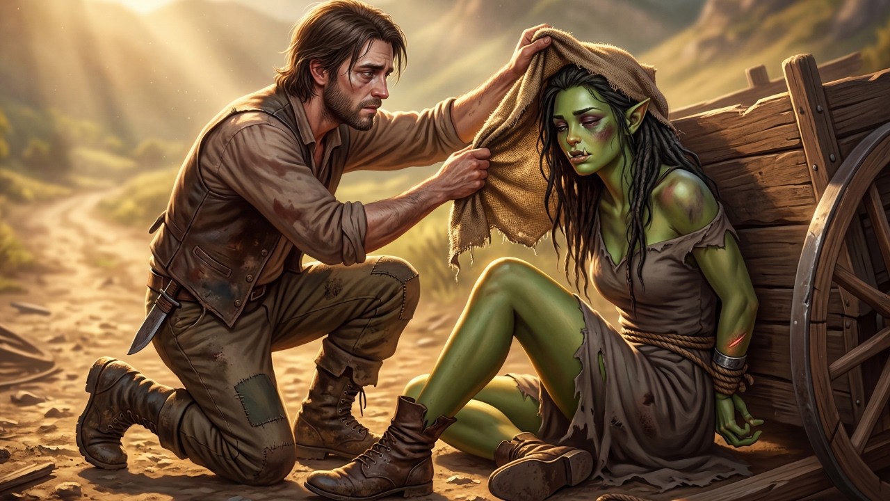 Я не могу дышать» плакала девушка-орк — Но когда он поднял ткань… Его сердце замерло