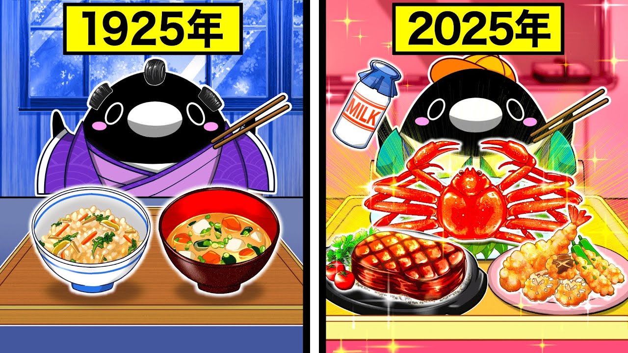 100年前と現在の給食比べてみた!〜メニューの進化がやばすぎる〜【アニメ】