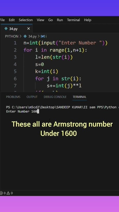 write a program to print series of Armstrong number in Python # ...