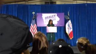 First Lady Michelle Obama taking about Bruce Braley in Iowa City, IA