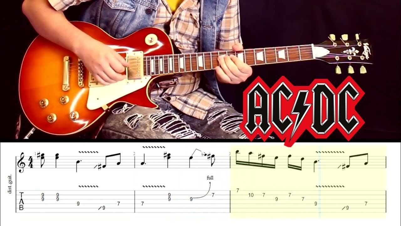 Thunderstruck tabs. Гитарный рифф эскиз. ac/dc thunderstruck разбор на гитаре с табами.