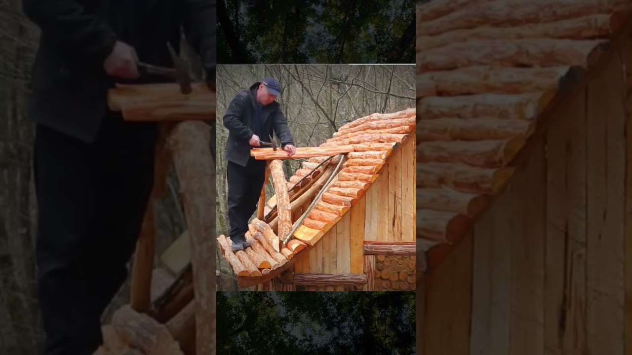 Wilderness Project, Building a Fairy-Like Wooden House in the Woods / Camping / Survival / DIY Wood