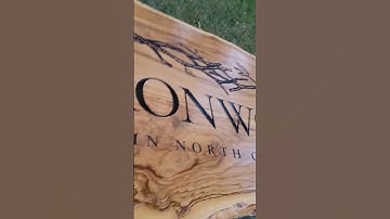 large custom sign shine! #carving #signmaking #hardwood #signmaking #cnc