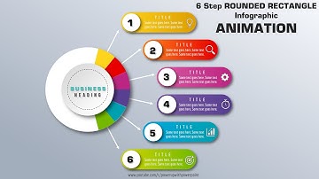 77.Create 6 Step ROUNDED RECTANGLE Infographic ANIMATION|Powerpoint Animations