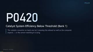 P0420 — Catalyst System Efficiency Below Threshold (Bank 1) | Causes, Diagnosis & Real Fix Costs
