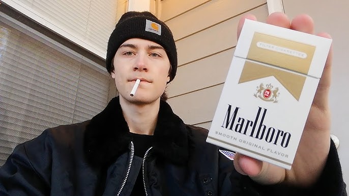 Smoking a Marlboro Gold Cigarette - Review 