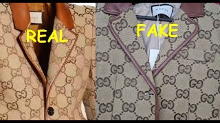Gucci Jacket real vs fake. How to spot fake Gucci Blazer Jacket GG
