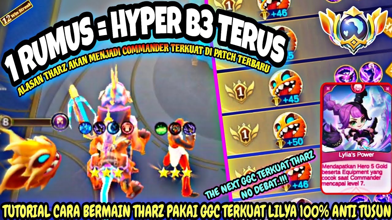 1 RUMUS = HYPER B3 TERUS !! TUTORIAL CARA BERMAIN THARZ PAKAI GGC LILYA 100% HERO LEGENDS B3 - MCGG