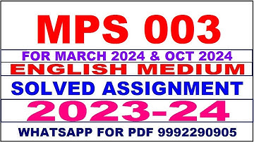 mps 3 solved assignment 2023-24 | mps 3 solved assignment in english 2024 | mps 3 2024