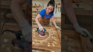 Transparent Epoxy Table with Light String  Stunning Resin Design #epoxytable #diy