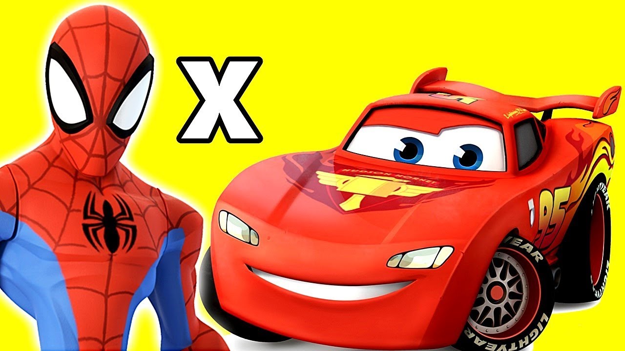 HOMEM ARANHA E RELÂMPAGO MCQUEEN MONSTER TRUCK CORRIDA! JOGO DO DESENHO ...
