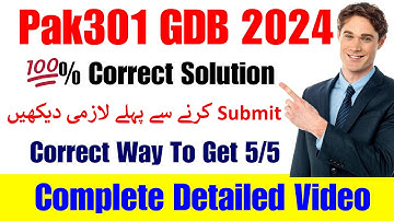 Pak301 GDB Solution 2024 || Pak301 GDB Solution Spring 2024 || Pak301 GDB 2024 | Pak301 GDB Solution