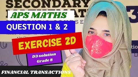 Exercise 2D Question no 1 & 2 New secondary Mathematics 3 oxford||chapter 2 D3 Book2||aps Maths