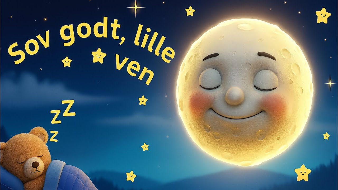 🌙 Skinnende, Skinnende Lille Måne – Godnatsang for Børn | Original Dansk Lullaby