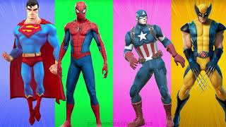 SUPERHERO COLOR DANCE CHALLENGE SPIDERMAN vs CAPTAIN AMERICA vs WOLVERINE vs SUPER MAN