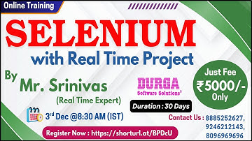 SELENIUM Online Training @ DURGASOFT
