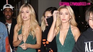 Hailey Baldwin Grabs Dinner Before Heading To The Revolve Winter Formal At NeueHouse 11.10.16